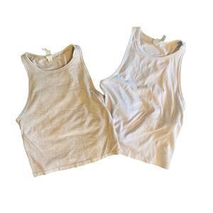Yogalicious Womans Small Heavenly Rib Stacy Crop Tank Top Bundle